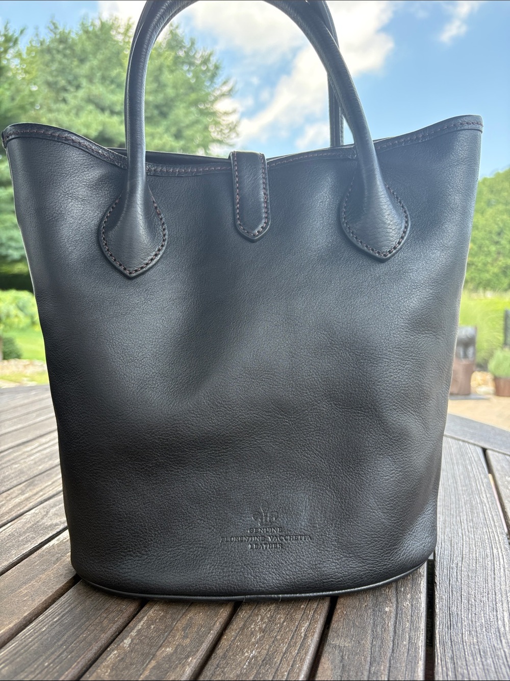 Dooney & Bourke Black Leather Bucket Bag. - Picture 3 of 14